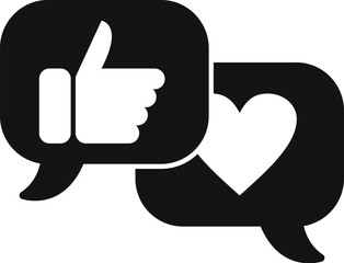 Like online message icon simple vector. New media content. Change ad