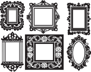 Set frames. Hand drawn vector illustration	