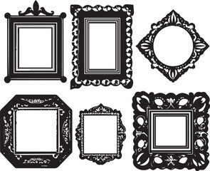 Set frames. Hand drawn vector illustration	