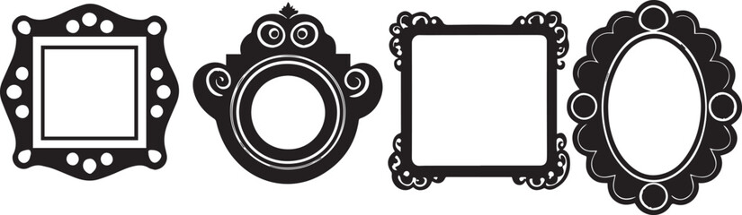 Set frames. Hand drawn vector illustration	