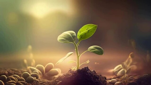 New Life: A Seedling Sprouting in the Sunlight