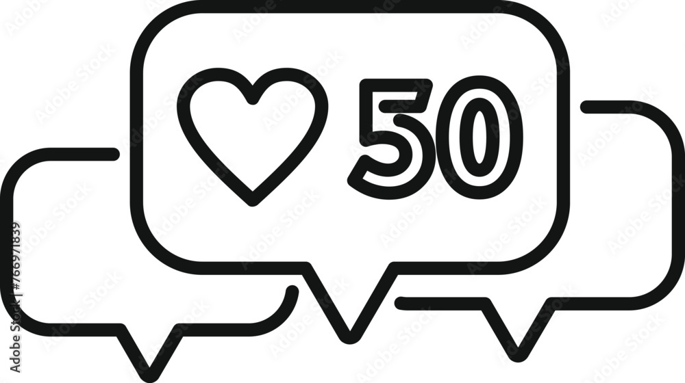 Poster like online comments icon outline vector. best media content. message post