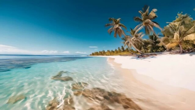 Tropical Paradise: White Sand Beach and Crystal Clear Water