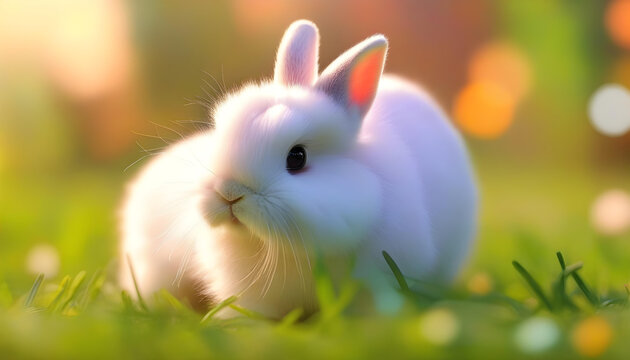 A photo of a fluffy dwarf bunny