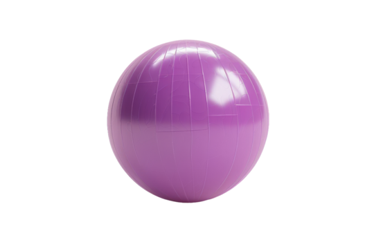 Purple Exercise Ball on White Background. On a Clear PNG or White Background.