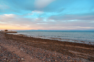 sunset over the beach
