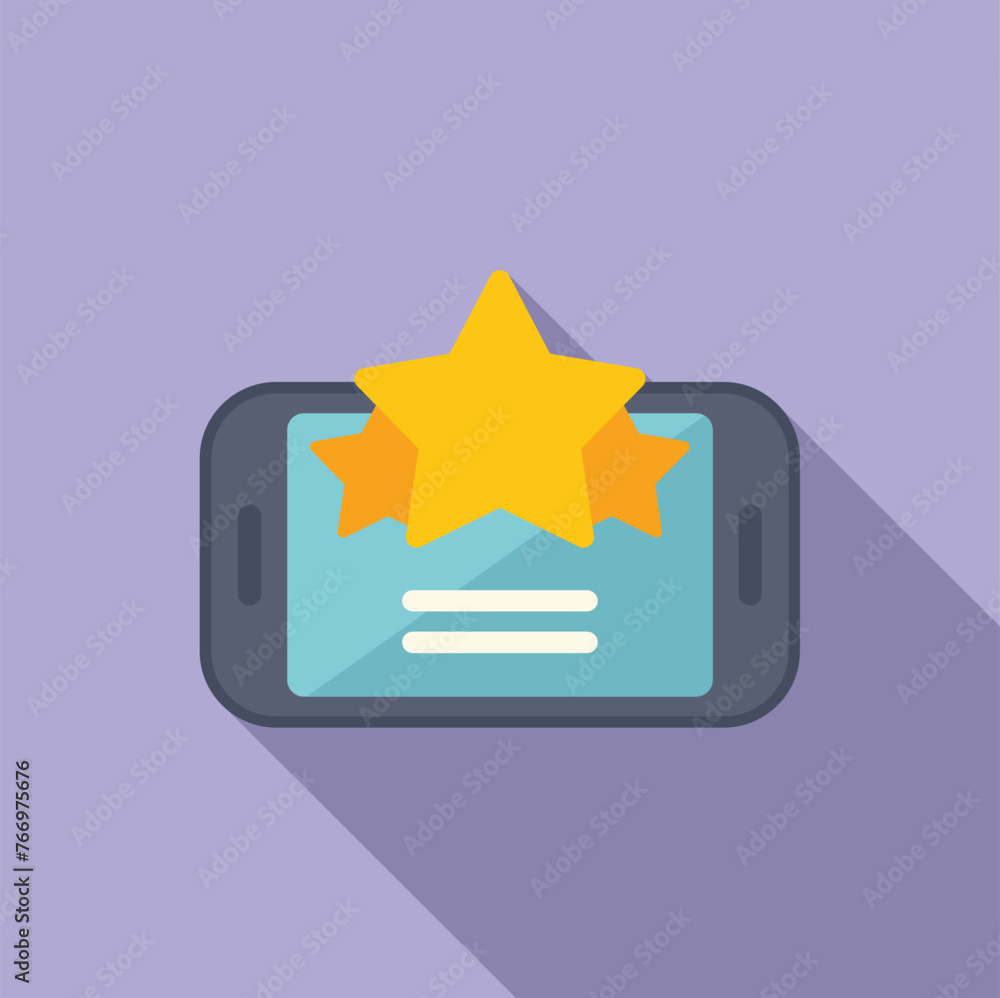 Aufkleber online smartphone rating icon flat vector. star button rank. expression user