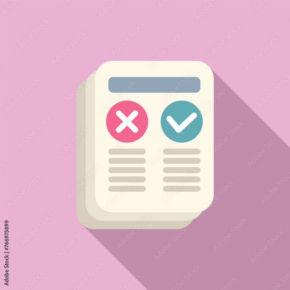 Poster approved or not review icon flat vector. satisfaction level. emoticon game