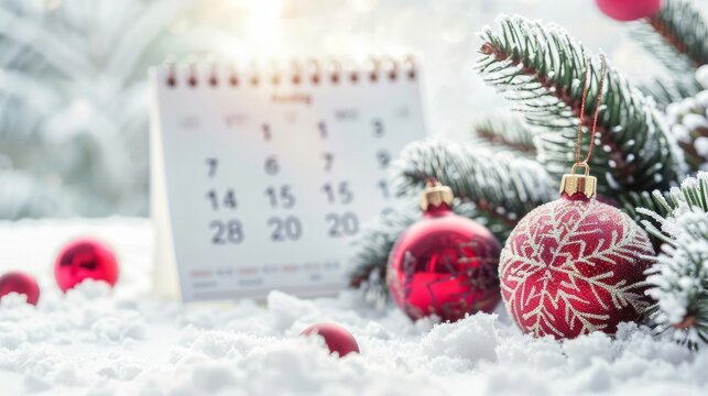 The image shows a calendar for December 2015 with the Christmas days highlighted on a white