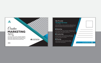 Marketing agency postcard template design