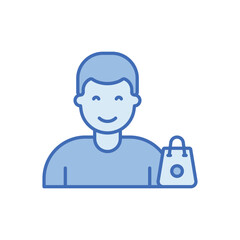 Blue Line Customer vector icon