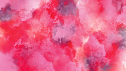 Fototapeta premium Pink watercolor abstract background.Beautiful pink clouds and smoke over them.