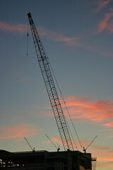 Construction cranes in Downtown Las Vegas