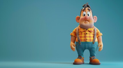 3D render of a funny cartoon character. A simple and cute 3D render of a cartoon character. The...