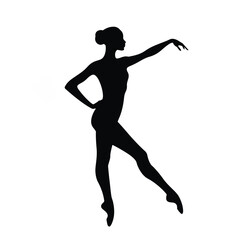Fototapeta na wymiar Silhouette of an elegant ballerina ballet dancer