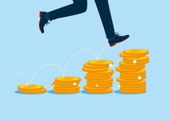 Interest profit of investment. Extensive financial or economic growth. Profit from the stock market. Flat vector illustration