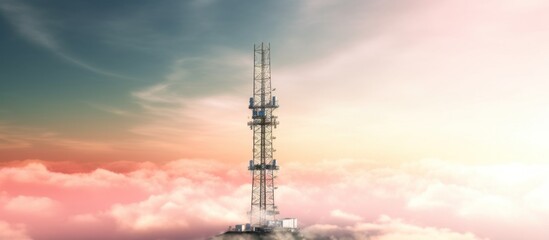 antenna tower as phone base station with radio 