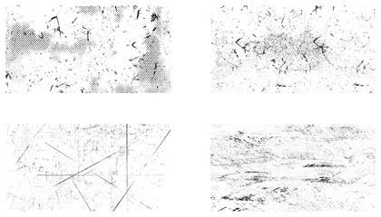 Vector set of grunge overlay textures. 