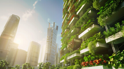 Urban Agriculture Ascends: Vertical Farming Solutions - obrazy, fototapety, plakaty