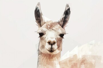 Obraz premium Geometric Llama Portrait