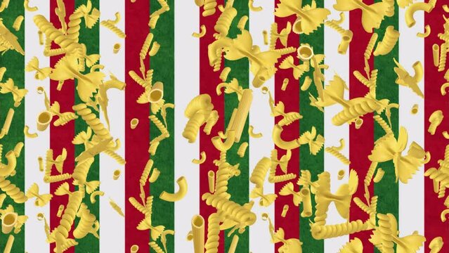 PASTA Italy food background loop tile swirling. This texture is loopable and tileable.