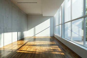 Minimalist Living Room Interior Design with Empty Concrete Walls