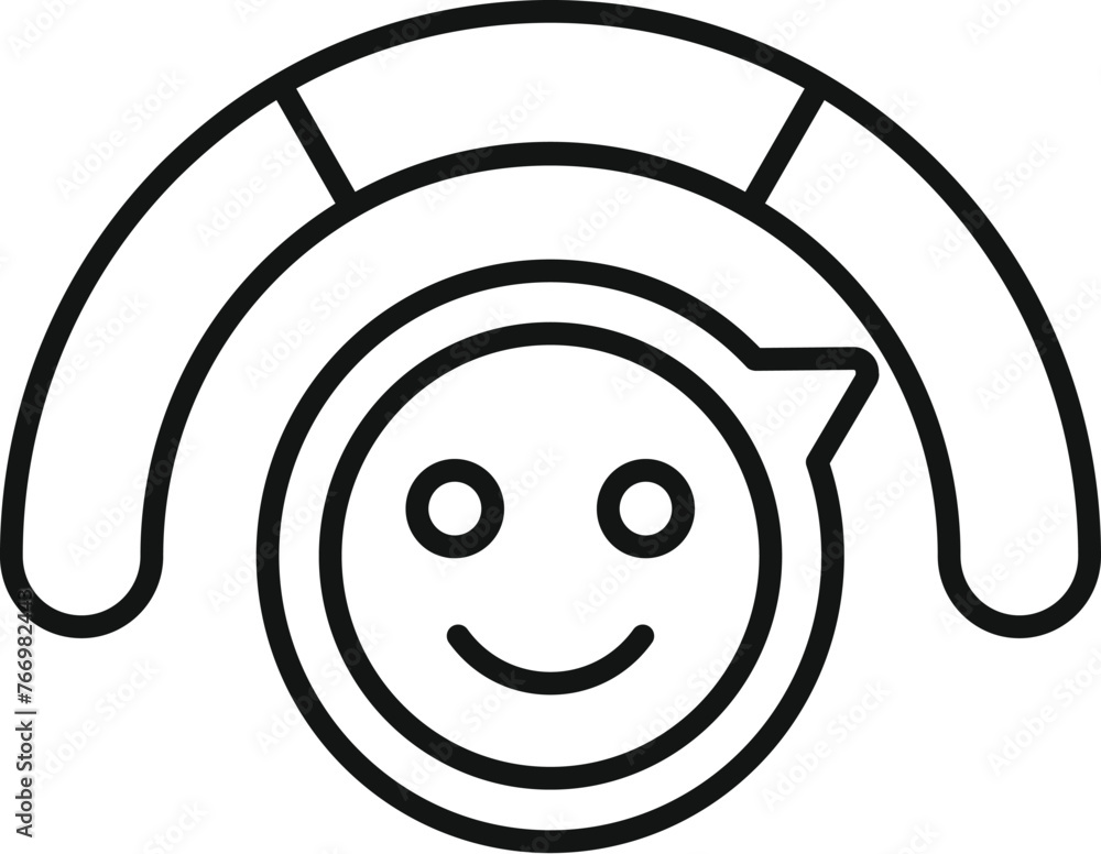 Poster satisfaction emoji level icon outline vector. user rank meter. expression angry