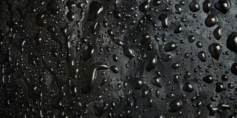 Droplets on Dark Surface Texture - obrazy, fototapety, plakaty