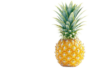 A Painting of a Pineapple on a White Background. On a Clear PNG or White Background.