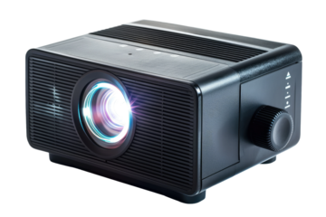 Small Projector With Lens. On a Clear PNG or White Background.
