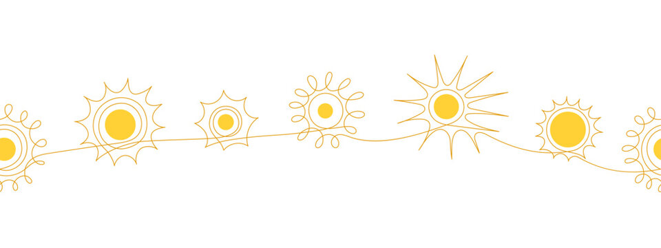 Sun line seamless border Spf filter Heat, drought