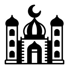 Obraz premium Nikah in mosque concept, Islamic Religious Community Center facade vector icon design, Muslim marriage Symbol, Islamic wedding customs Sign, Indian subcontinent matrimony stock illustration