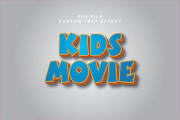 Kids Movie 3d editable text effect