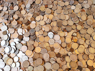 Metal round old rare Turkish money coins