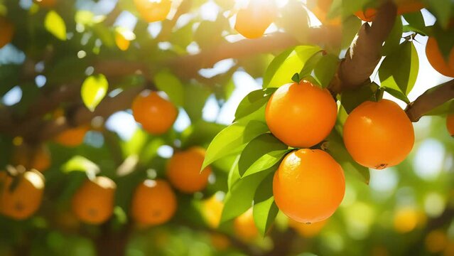 A branch with oranges