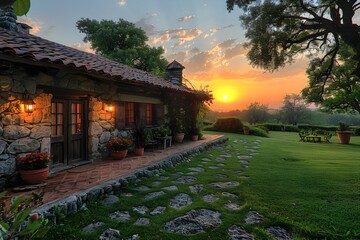 Rustic weekend house exterior design