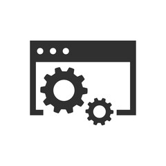 Web browser configuration black sign icon vector illustration
