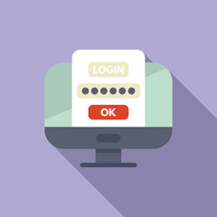 Login password user icon flat vector. Phone step safe. Internet secure message