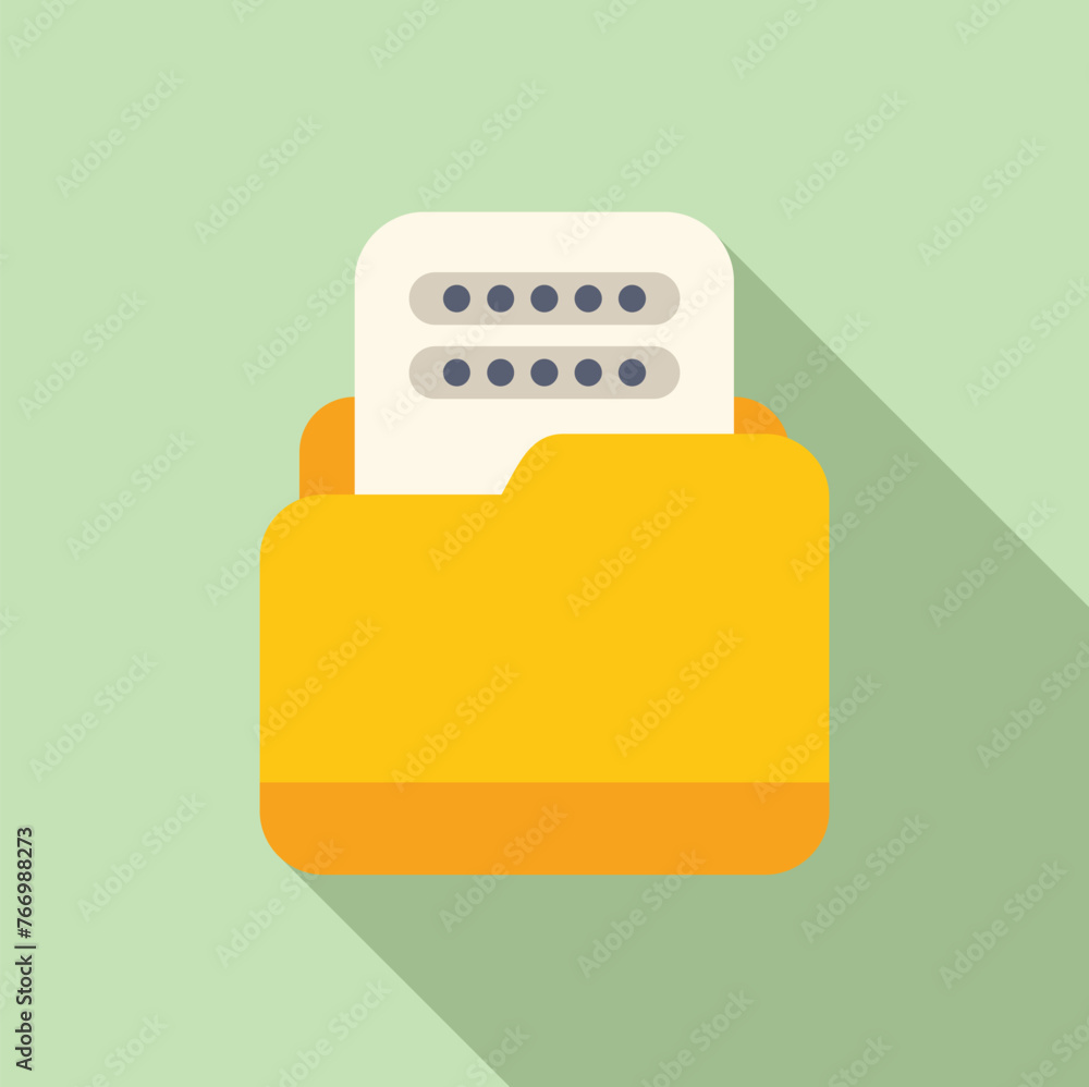 Poster folder password icon flat vector. id process. password secure message internet