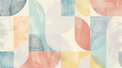 Abstract Geometric Shapes Background in Pastel Colors