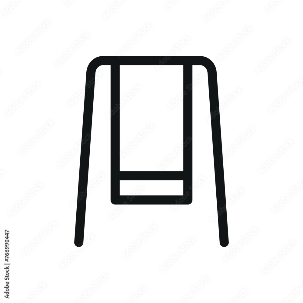 Poster Single swing isolated icon, park and playground swing vector symbol with editable stroke