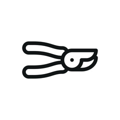 Secateurs isolated icon, pruning shears vector symbol with editable stroke
