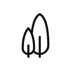 Thuja trees isolated icon, garden decorative shrubs vector symbol with editable stroke