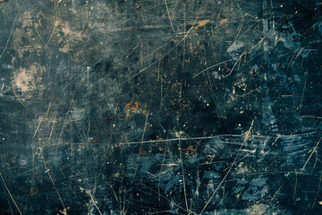 Weathered and scratched dark metallic texture with grunge elements - obrazy, fototapety, plakaty
