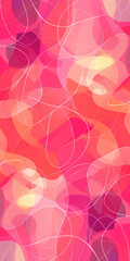 Fototapeta na wymiar Abstract Vibrant Swirls and Shapes on Pink Gradient Background