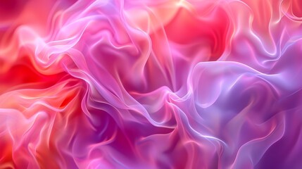 Obraz premium An abstract painting featuring vibrant shades of pink and red blending and contrasting in dynamic patterns and shapes