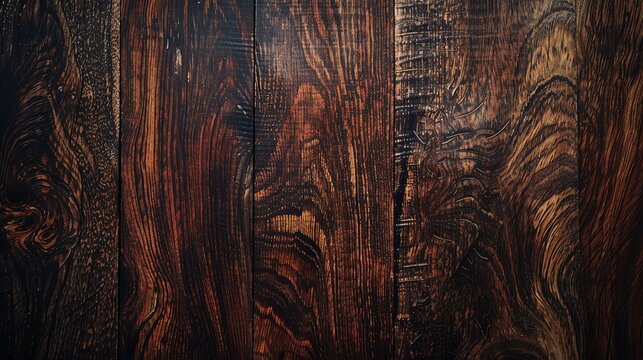 The image is a dark wood texture. The wood has a rich, warm color and a beautiful grain pattern.