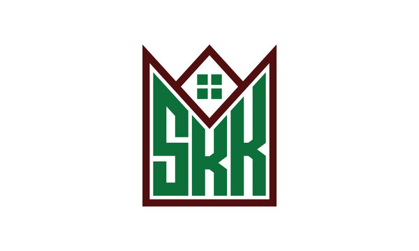 SKK initial letter builders real estate logo design vector. construction, housing, home marker, property, building, apartment, flat, compartment, business, corporate, house rent, rental, commercial