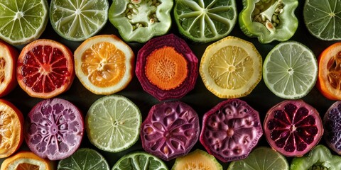 Organic Texture Colorful Sliced Fruits