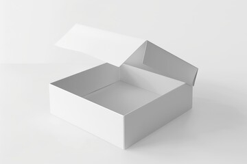 Open White Box on White Background